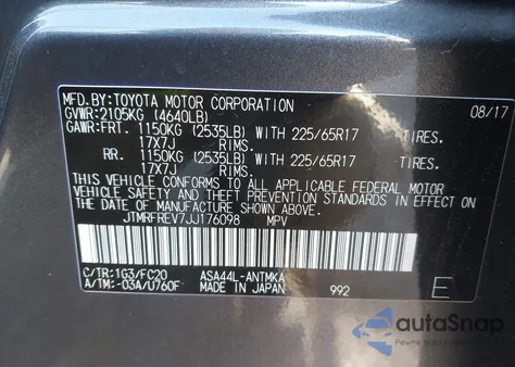 2018 Toyota Rav4 Xle from USA, damaged, VIN JTMRFREV7JJ176098